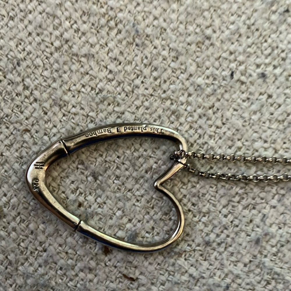 John Hardy heart pendant sterling silver bamboo collection